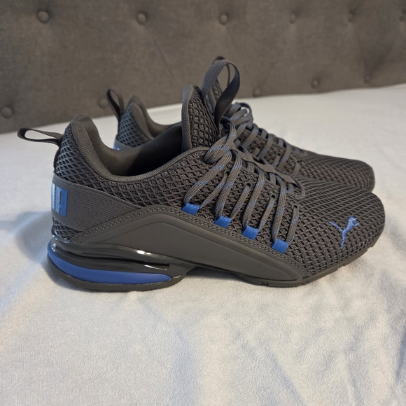 Puma Men's Gray and Blue Athletic Shoes - Picture 2 of 7